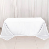 Premium Polyester 90"x132" Rectangle Tablecloth White - Seamless 220GSM Stain-Resistant Design for Luxurious Events