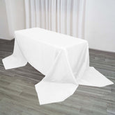 Premium Polyester 90"x156" Rectangle Tablecloth White - Seamless 220GSM Stain-Resistant Design for Classy Events
