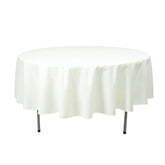 Premium Polyester 90" Round Tablecloth Ivory - Stain and Wrinkle-Resistant Design with 220GSM Thickness Table Cover