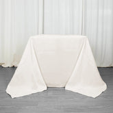 Premium Polyester Square Tablecloth 90"x90" Ivory 220GSM Wrinkle-Resistant Table Cover