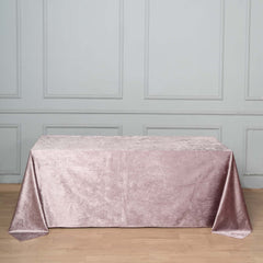 Premium Velvet 90"x132" Rectangle Tablecloth Mauve - Reusable Soft & Seamless Table Cover