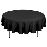 Polyester 90" Round Tablecloth Black - Stain and Wrinkle-Resistant Table Cover for Party & Gatherings