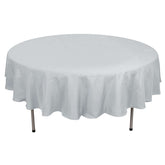 Polyester 90" Round Tablecloth Silver - Stain & Wrinkle-Resistant Table Cover