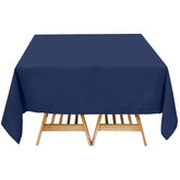 Premium Polyester Square Tablecloth 70"x70" Navy Blue 220GSM Wrinkle-Resistant Table Cover
