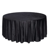 Premium Velvet 120" Round Tablecloth Black - Reusable Soft & Seamless Table Cover for Upscale Events