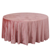 Premium Velvet 120" Round Tablecloth Dusty Rose - Reusable Soft & Seamless Table Cover