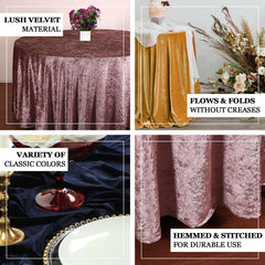 Premium Velvet 120" Round Tablecloth Burgundy - Reusable Soft & Seamless Table Cover