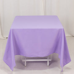 Premium Polyester Square Tablecloth 70"x70" Lavender Lilac 220GSM Wrinkle-Resistant Table Cover