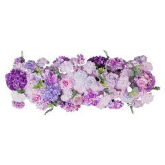 Pre-Arranged Silk Flower Table Runner 40"x16" Mixed Lavender Lilac – Roses, Hydrangeas, Chrysanthemums & Peonies for Wedding Table & Arch Decor