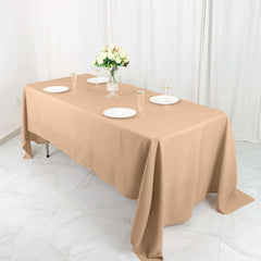 Polyester 72"x120" Rectangle Tablecloth Nude - Durable and Stylish Table Cover