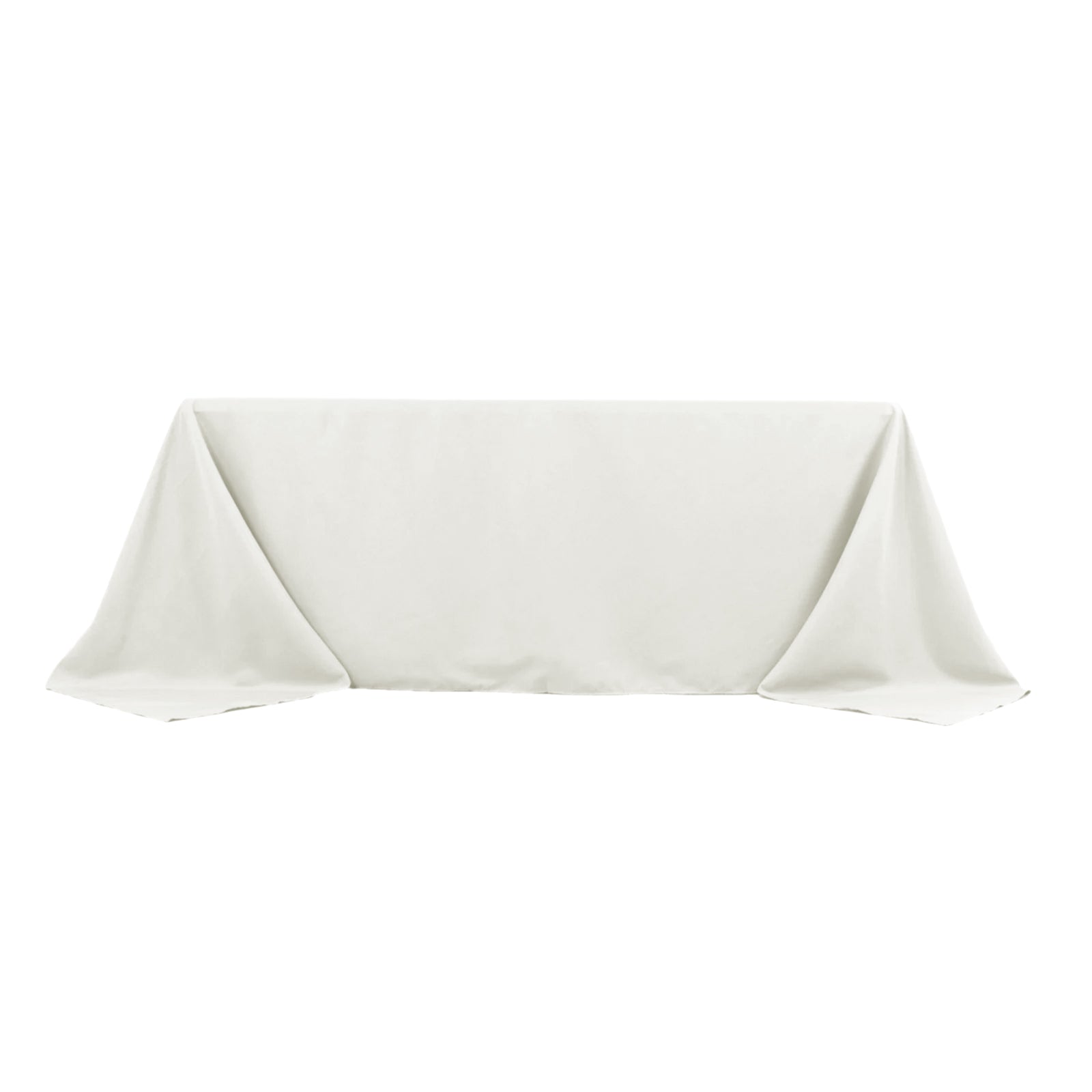 Premium Polyester 90"x132" Rectangle Tablecloth Ivory - Seamless 220GSM Stain-Resistant Table Cover