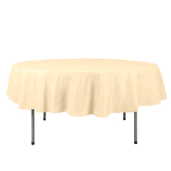 Polyester 90" Round Tablecloth Beige - Stain & Wrinkle-Resistant Table Cover