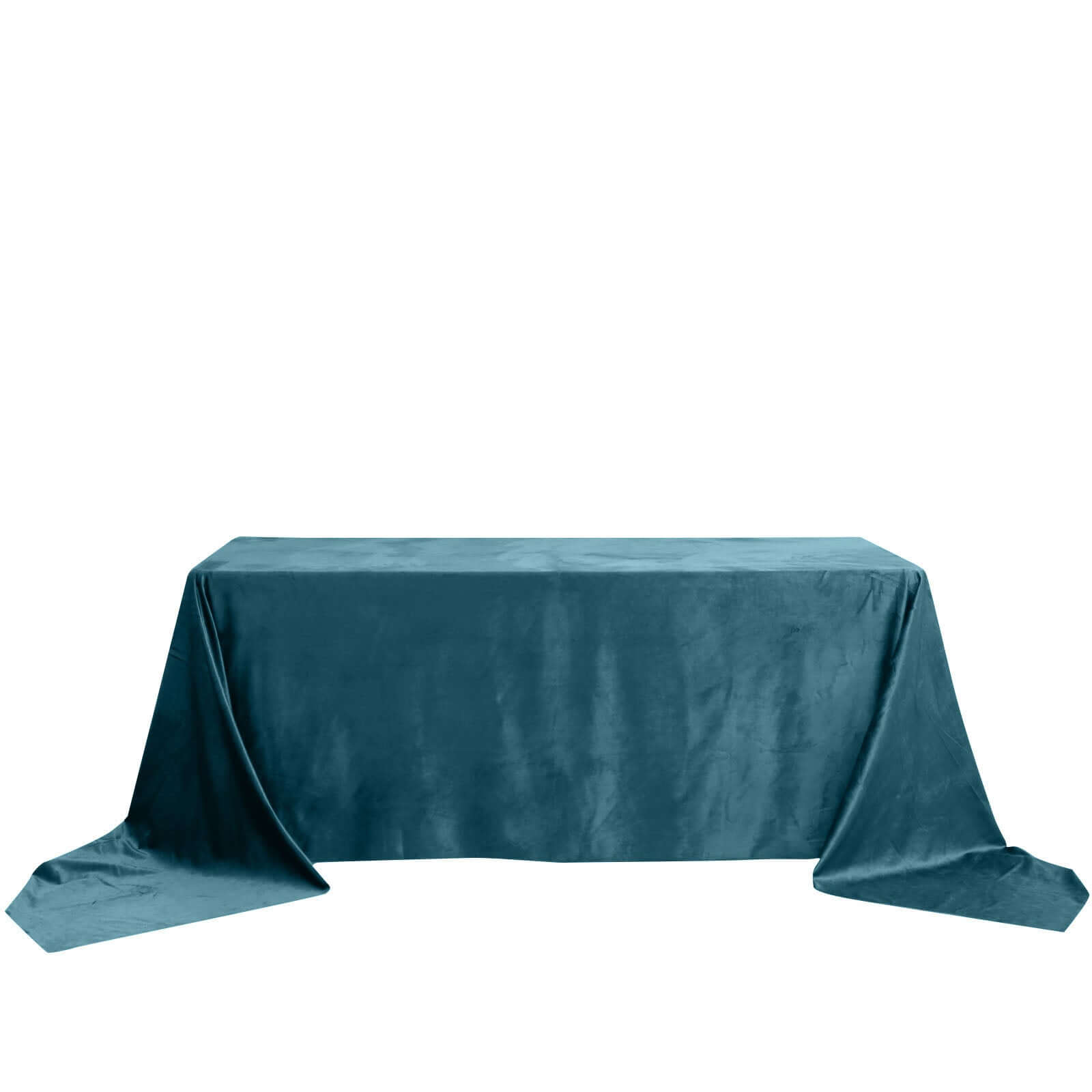 Premium Velvet 90"x156" Rectangle Tablecloth Peacock Teal - Reusable Soft & Seamless Table Cover