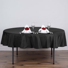 Polyester 90" Round Tablecloth Black - Stain and Wrinkle-Resistant Table Cover for Party & Gatherings