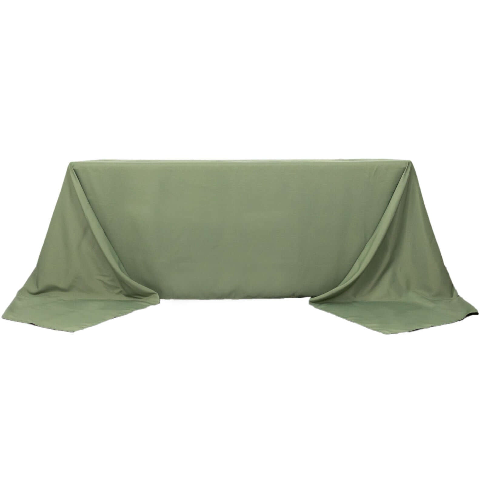 Premium Polyester 90"x156" Rectangle Tablecloth Dusty Sage Green - Seamless 220GSM Stain-Resistant Table Cover