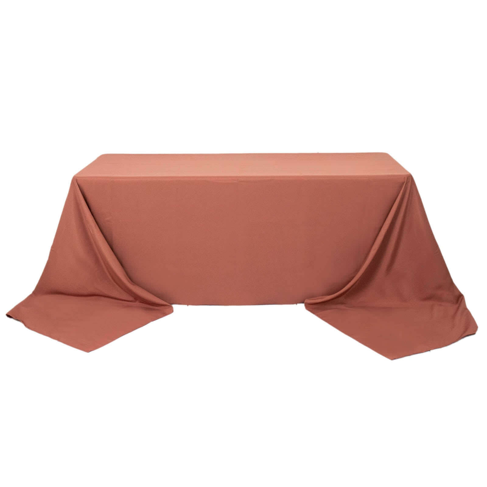 Premium Polyester 90"x156" Rectangle Tablecloth Terracotta (Rust) - Seamless 220GSM Stain-Resistant Table Cover