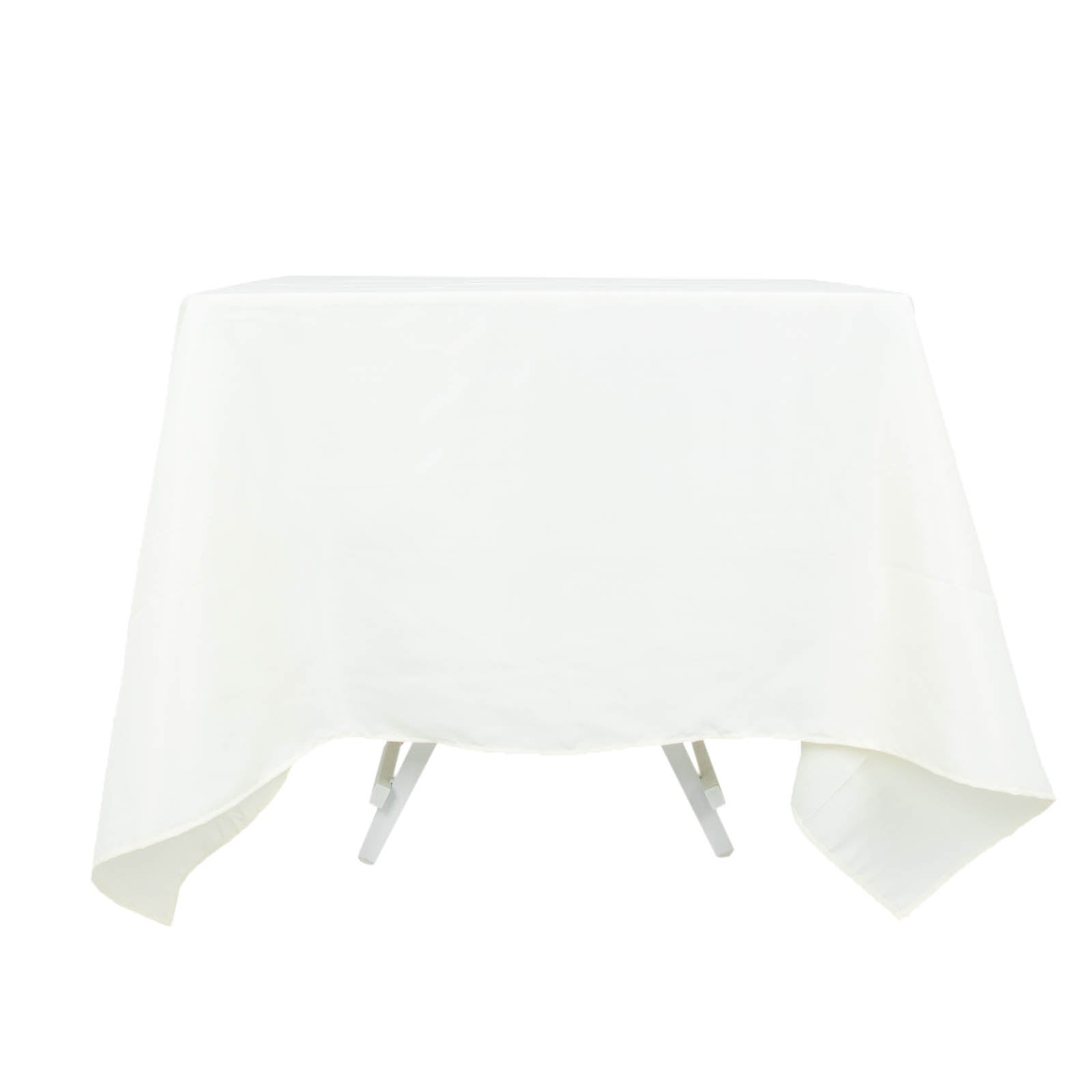 Premium Polyester Square Tablecloth 70"x70" Ivory 220GSM Wrinkle-Resistant Table Cover