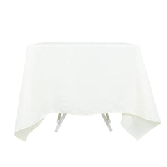 Premium Polyester Square Tablecloth 70"x70" Ivory 220GSM Wrinkle-Resistant Table Cover
