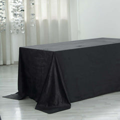 Premium Velvet 90"x156" Rectangle Tablecloth Black - Reusable Soft & Stylish Seamless Table Cover for Sophisticated Weddings & Events
