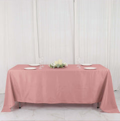 Polyester 72"x120" Rectangle Tablecloth Dusty Rose - Durable and Stylish Table Cover