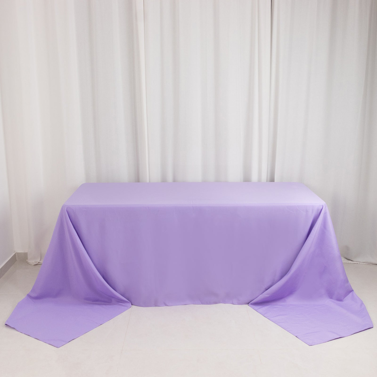 Premium Polyester 90"x156" Rectangle Tablecloth Lavender Lilac - Seamless 220GSM Stain-Resistant Table Cover