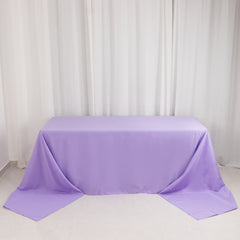 Premium Polyester 90"x156" Rectangle Tablecloth Lavender Lilac - Seamless 220GSM Stain-Resistant Table Cover