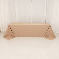 Premium Polyester 90"x156" Rectangle Tablecloth Nude - Seamless 220GSM Stain-Resistant Table Cover