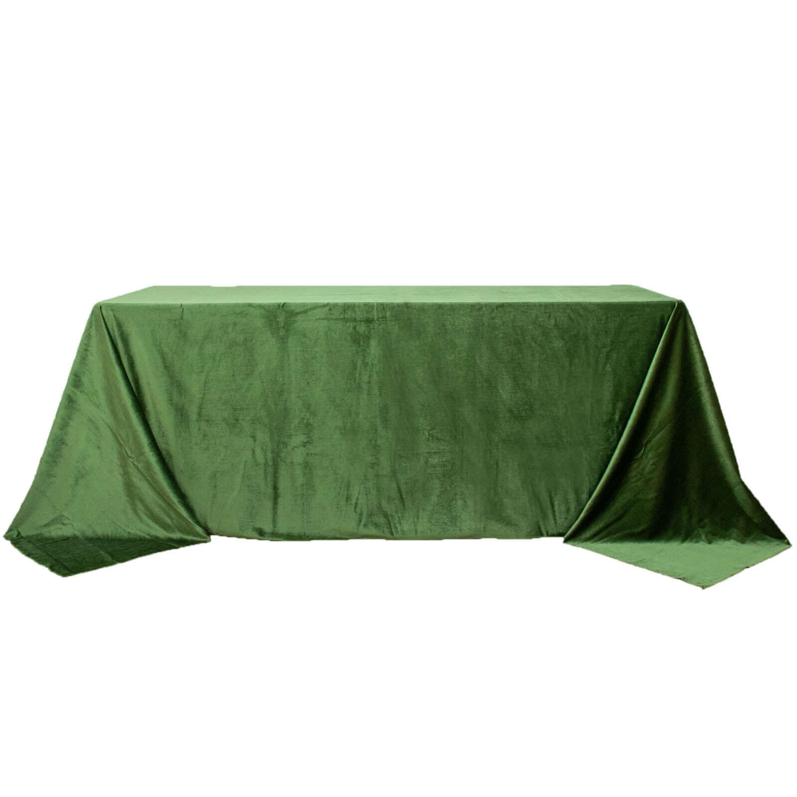 Premium Velvet 90"x132" Rectangle Tablecloth Olive Green - Reusable Soft & Seamless Table Cover