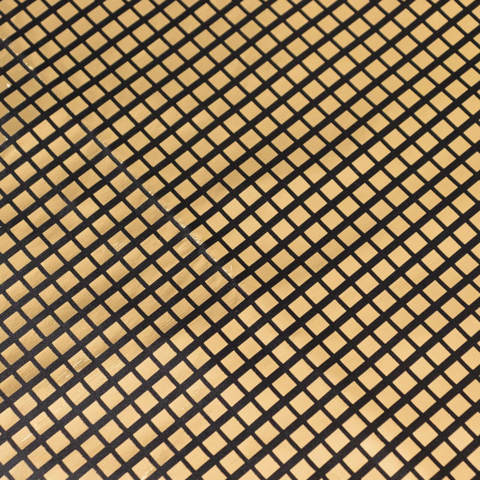 Polyester 72"x72" Table Overlay Square Tablecloth Black - Gold Foil Disco Mirror Ball Design for Stylish Celebrations