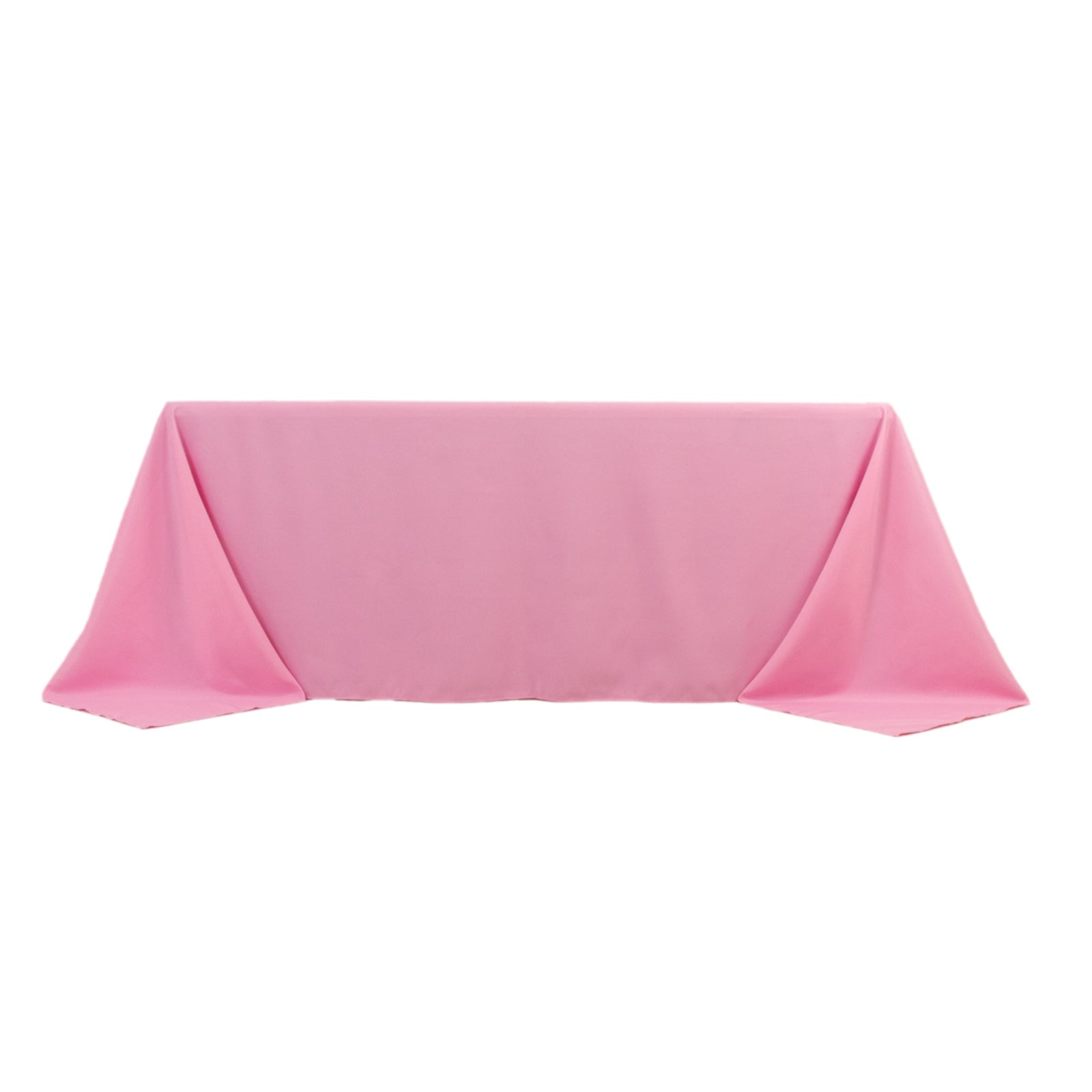 Premium Polyester 90"x132" Rectangle Tablecloth Pink - Seamless 220GSM Stain-Resistant Table Cover