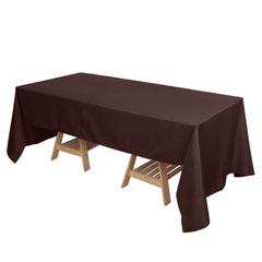 Polyester 72"x120" Rectangle Tablecloth Chocolate - Durable and Stylish Table Cover