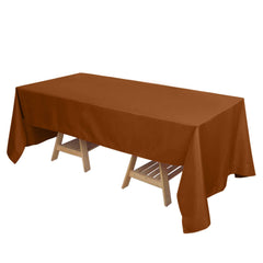 Polyester 72"x120" Rectangle Tablecloth Cinnamon Brown - Durable and Stylish Table Cover