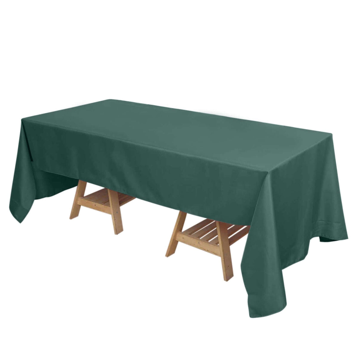 Polyester 72"x120" Rectangle Tablecloth Hunter Emerald Green - Durable and Stylish Table Cover
