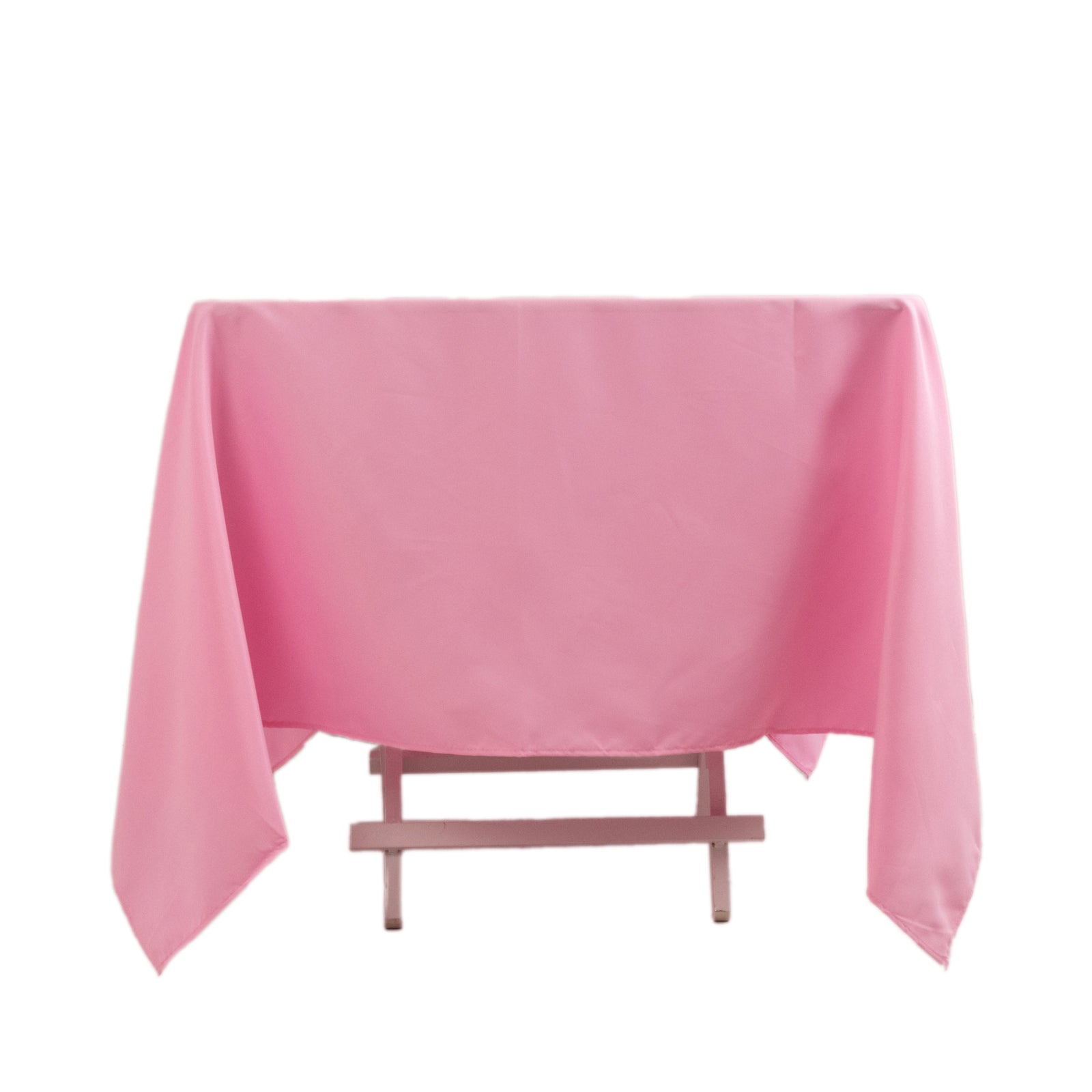 Premium Polyester Square Tablecloth 70"x70" Pink 220GSM Wrinkle-Resistant Table Cover