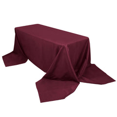 Premium Polyester 90"x156" Rectangle Tablecloth Burgundy - Seamless 220GSM Stain-Resistant Table Cover