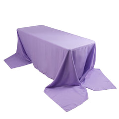 Premium Polyester 90"x156" Rectangle Tablecloth Lavender Lilac - Seamless 220GSM Stain-Resistant Table Cover