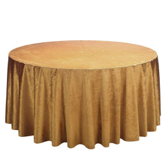 Premium Velvet 120" Round Tablecloth Gold - Reusable Soft & Seamless Table Cover for Upscale Events
