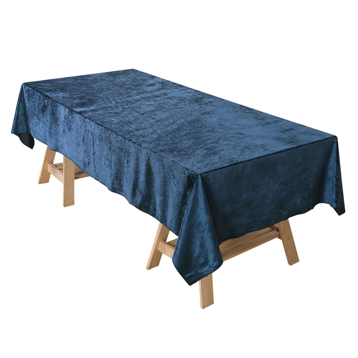 Premium Velvet 60"x102" Rectangle Tablecloth Navy Blue - Reusable & Soft Table Cover