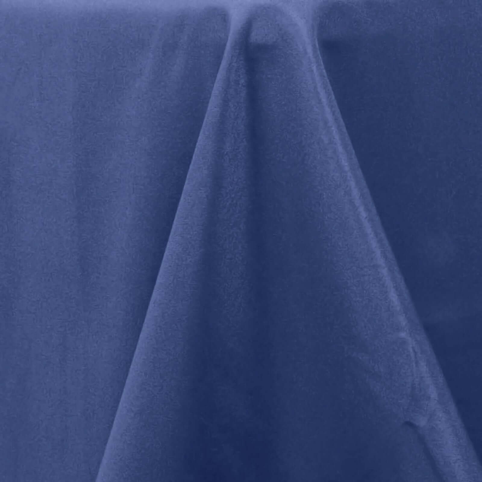 Premium Polyester 90"x132" Rectangle Tablecloth Navy Blue - Seamless 220GSM Stain-Resistant Table Cover