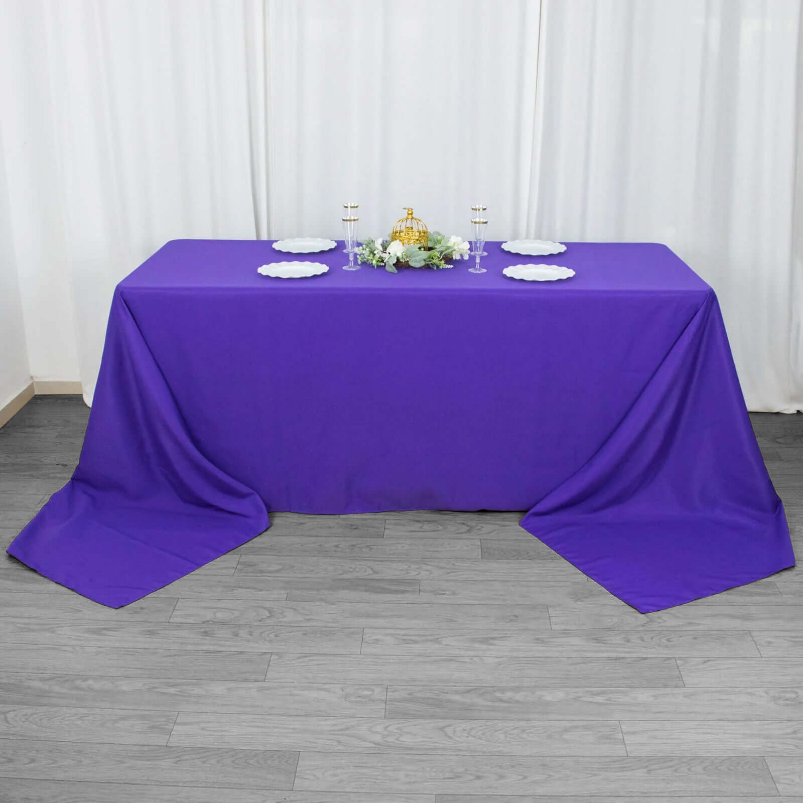 Premium Polyester 90"x156" Rectangle Tablecloth Purple - Seamless 220GSM Stain-Resistant Table Cover