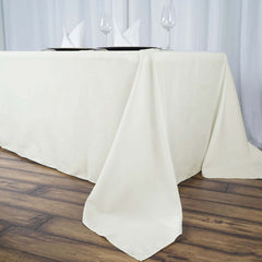 Premium Polyester 90"x156" Rectangle Tablecloth Ivory - Seamless 220GSM Stain-Resistant Table Cover