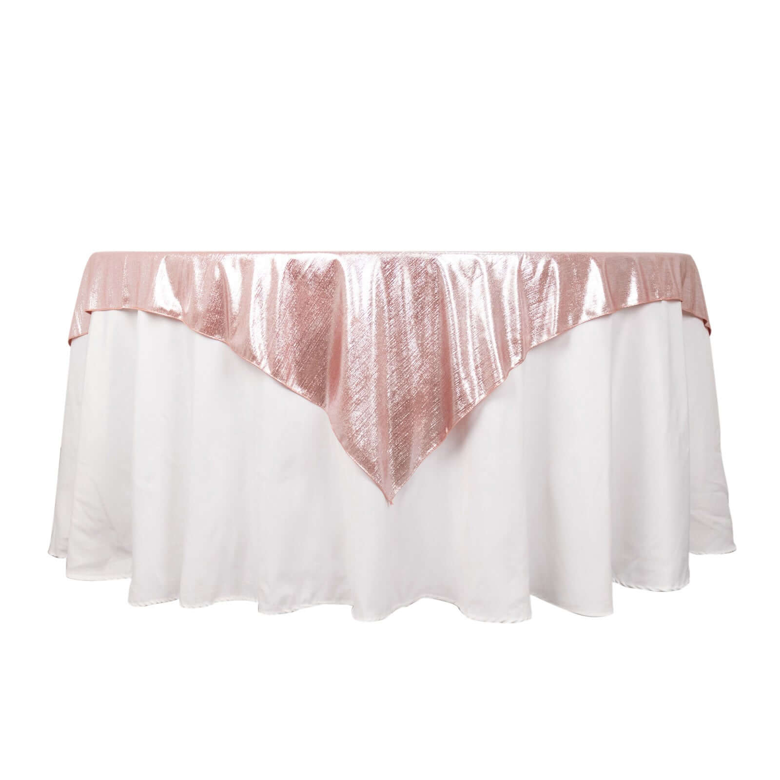 Polyester 72"x72" Table Overlay Square Tablecloth Rose Gold - Sequin Dots Wrinkle-Free Table Cover