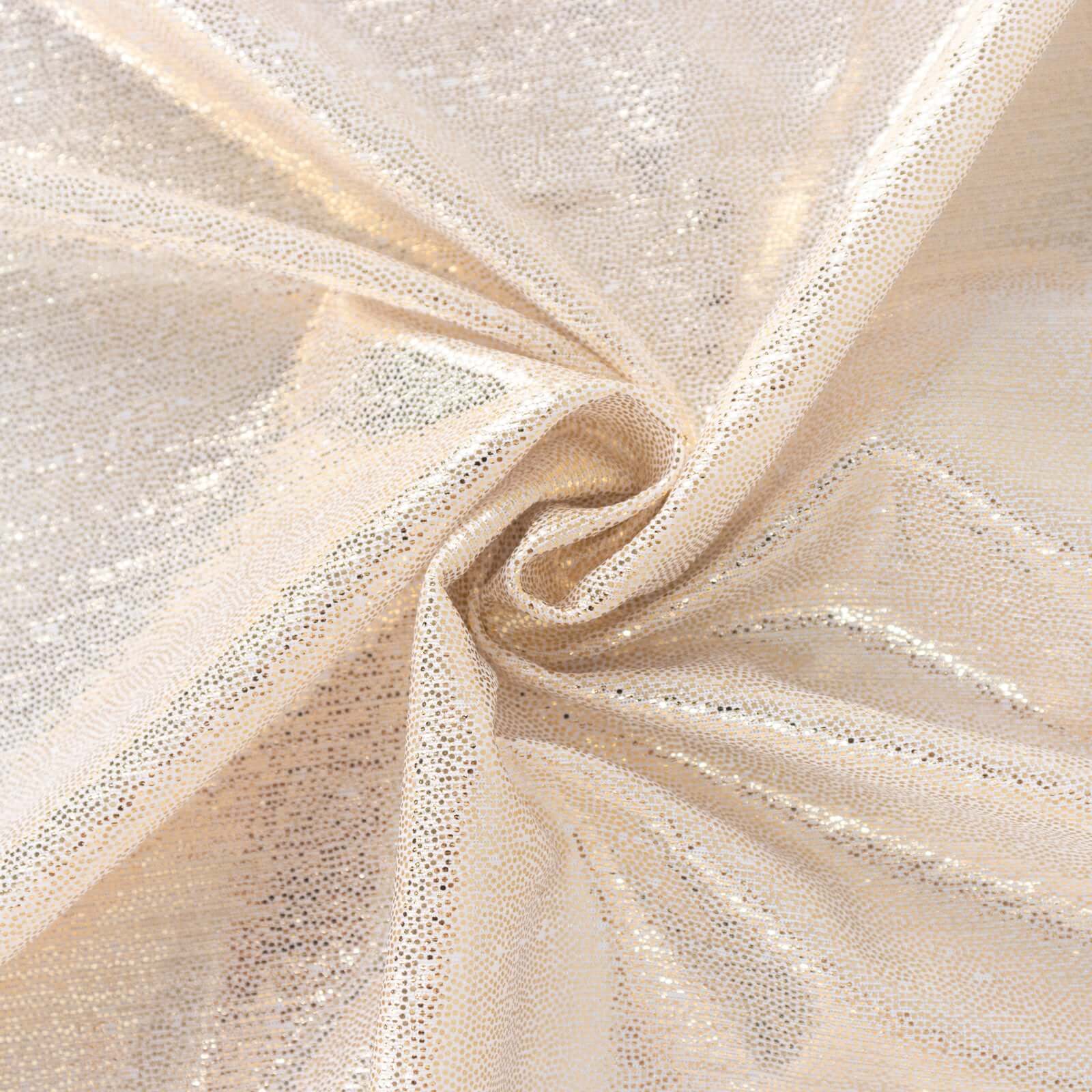 Polyester 72"x72" Table Overlay Square Tablecloth Beige - Sequin Dots Wrinkle-Free Table Cover