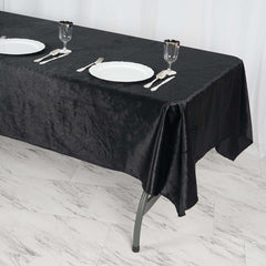 Premium Velvet 60"x102" Rectangle Tablecloth Black - Reusable & Soft Table Cover for Stylish Events