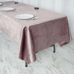 Premium Velvet 60"x102" Rectangle Tablecloth Mauve - Reusable & Soft Table Cover