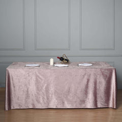 Premium Velvet 90"x156" Rectangle Tablecloth Mauve - Reusable Soft & Seamless Table Cover