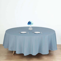 Polyester 90" Round Tablecloth Dusty Blue - Stain & Wrinkle-Resistant Table Cover