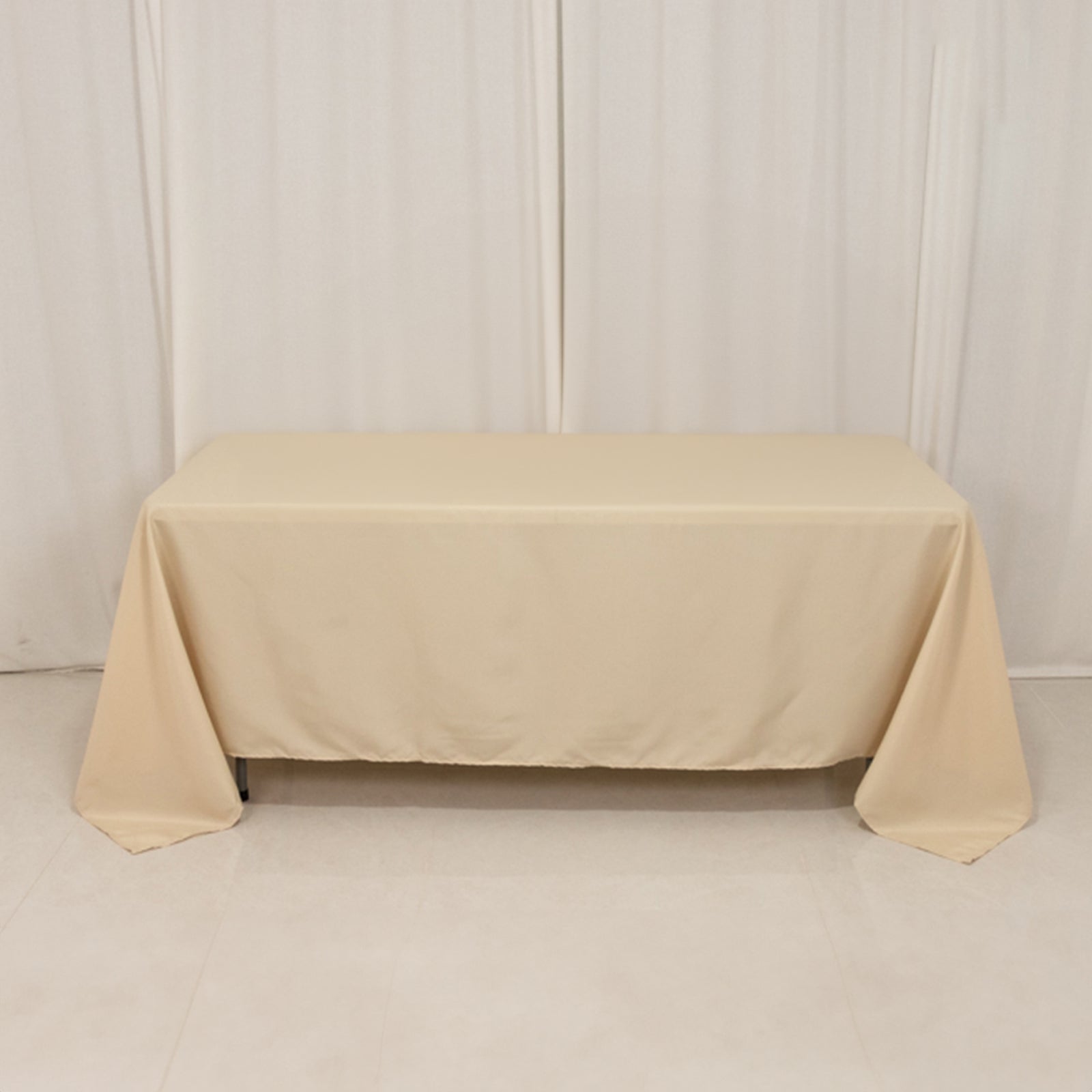 Polyester 72"x120" Rectangle Tablecloth Beige - Durable and Stylish Table Cover
