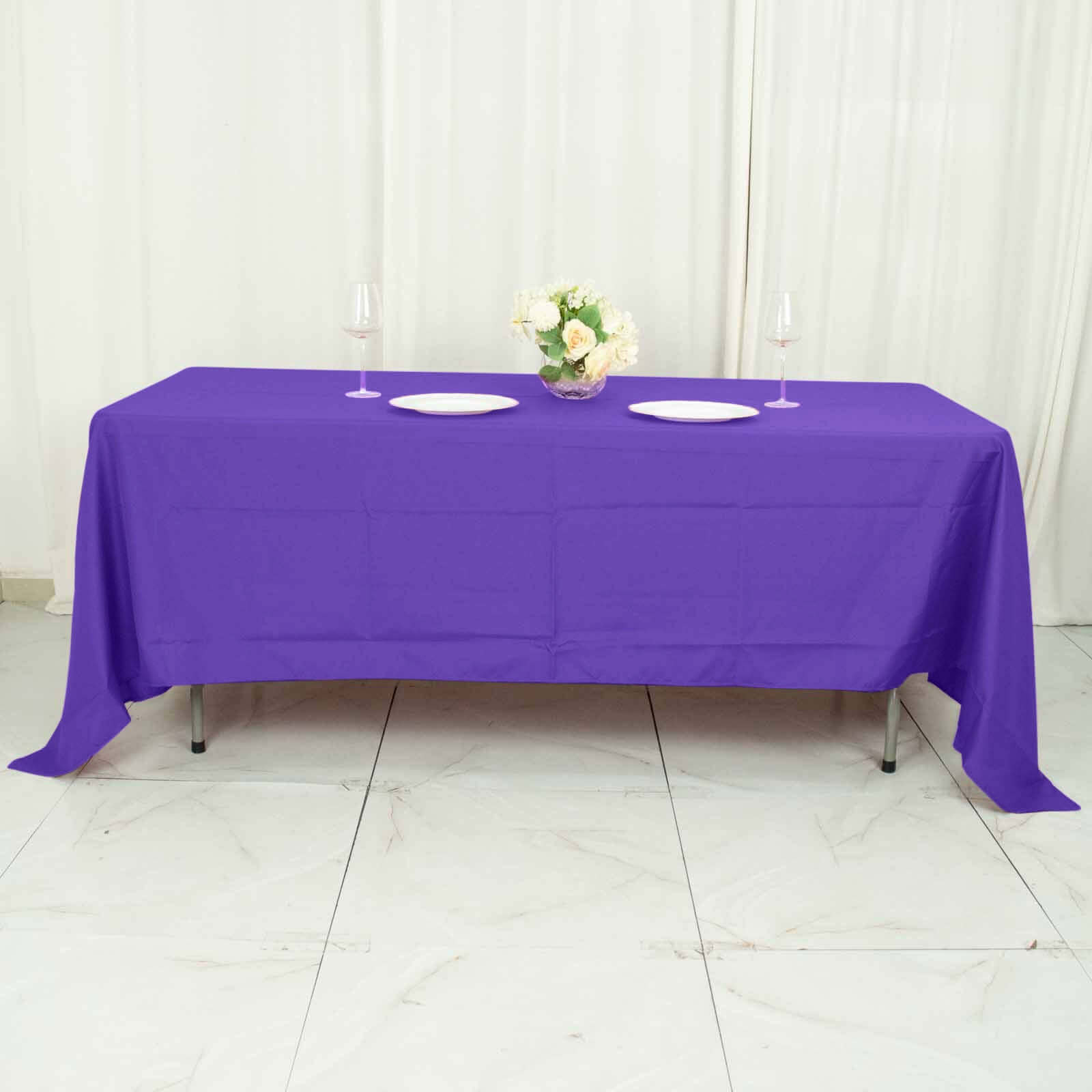 Polyester 72"x120" Rectangle Tablecloth Purple - Durable and Stylish Table Cover