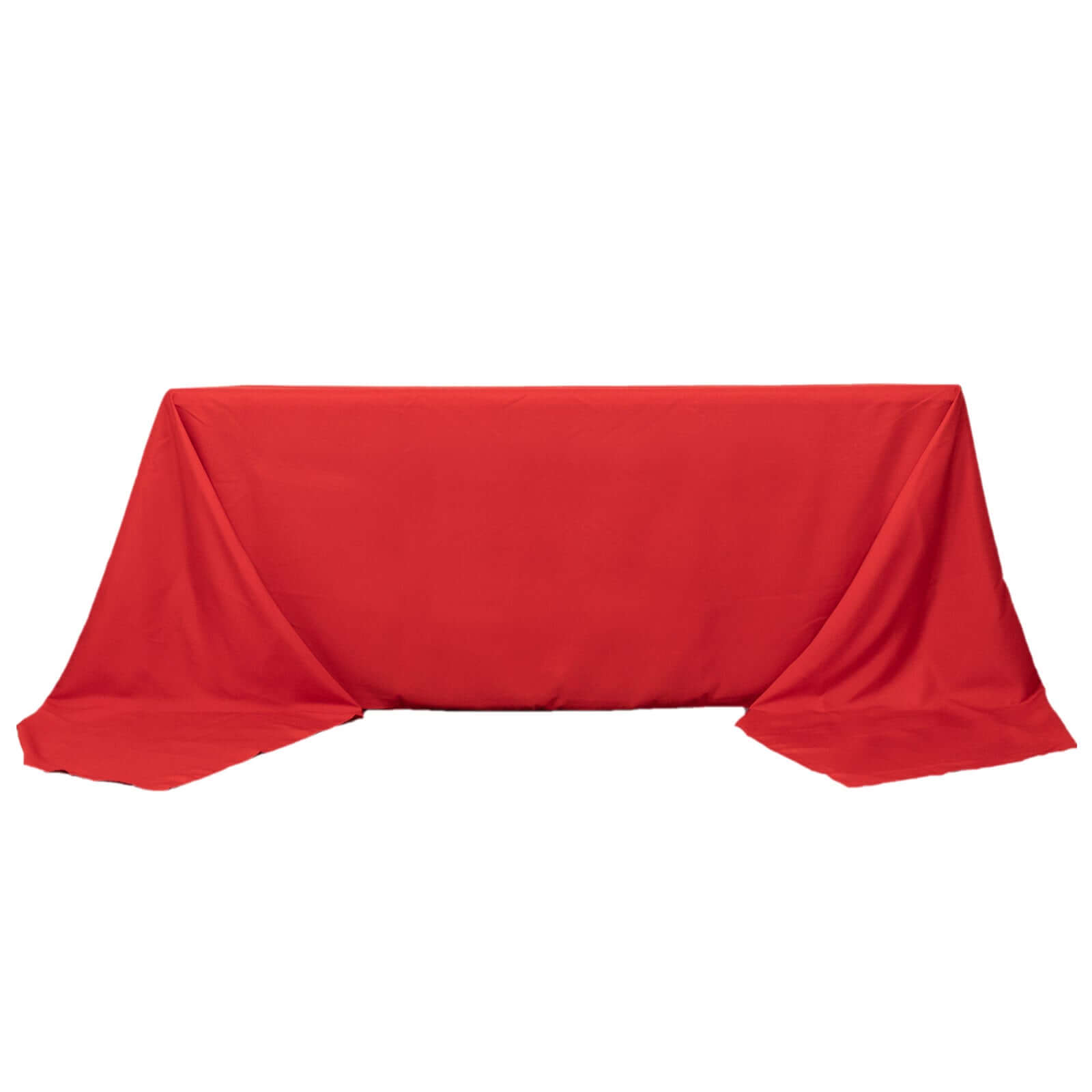 Premium Polyester 90"x156" Rectangle Tablecloth Red - Seamless 220GSM Stain-Resistant Table Cover